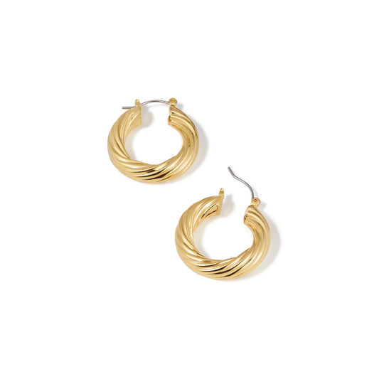 Gold Chunky Twisted Rope Hoops