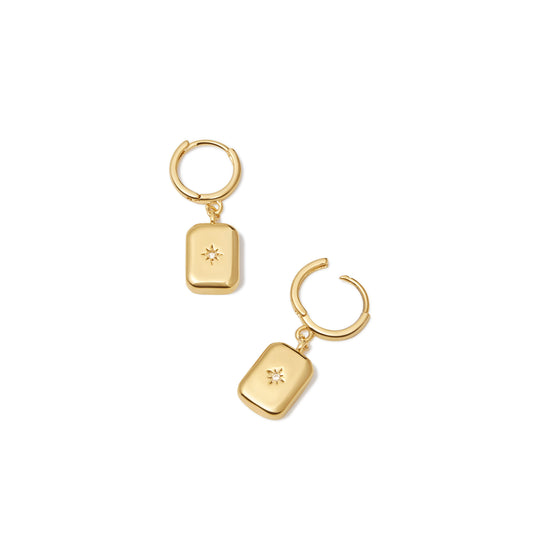 Gold Square Charm Drops