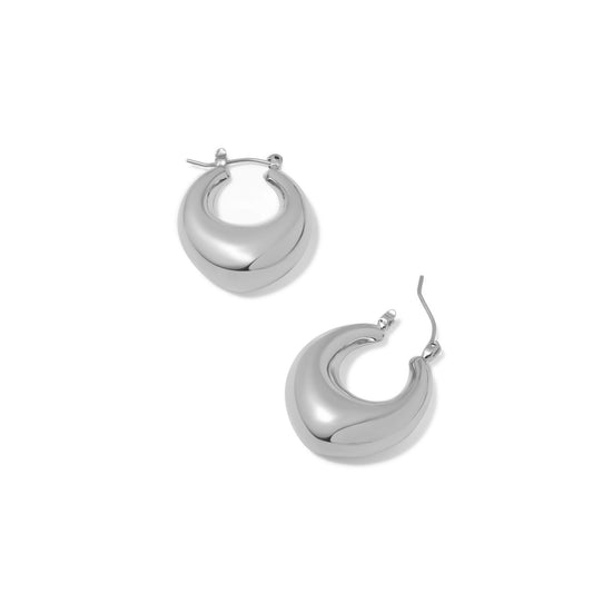 Everyday Silver Chunky Oval Hoops