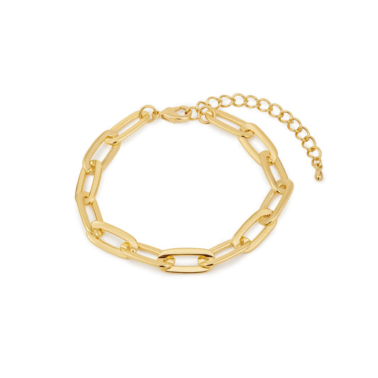 Chunky Gold Paperclip Link Chain Bracelet