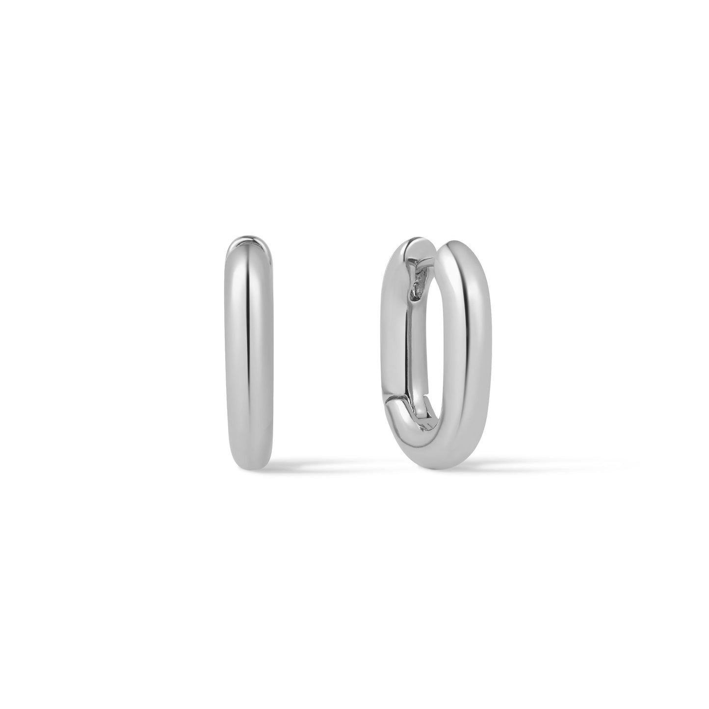 Minimalist Silver Oval Huggies