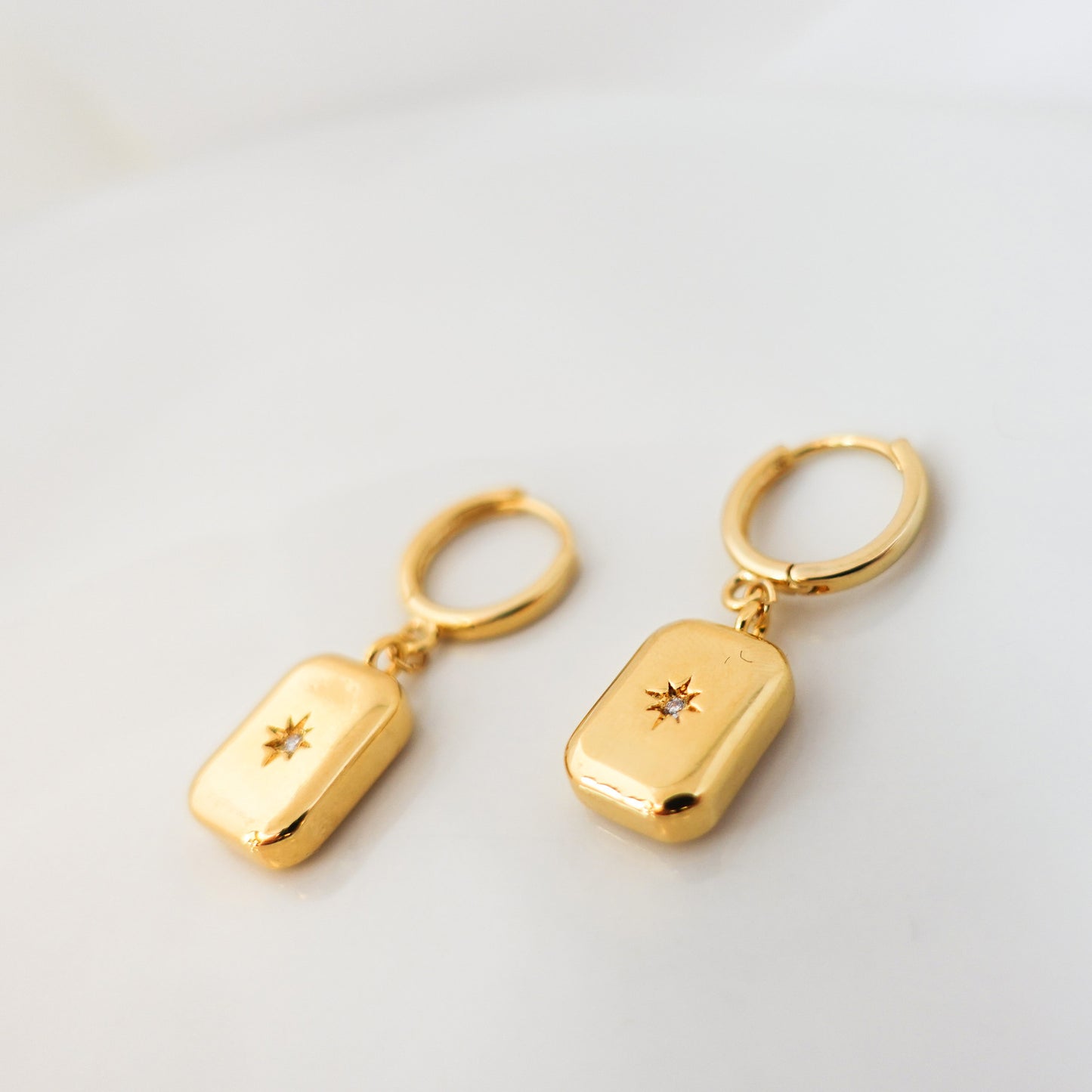 Gold Square Charm Drops