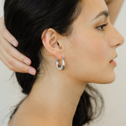 Everyday Silver Chunky Hoops