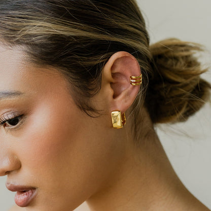 Thick Square Gold Hoops