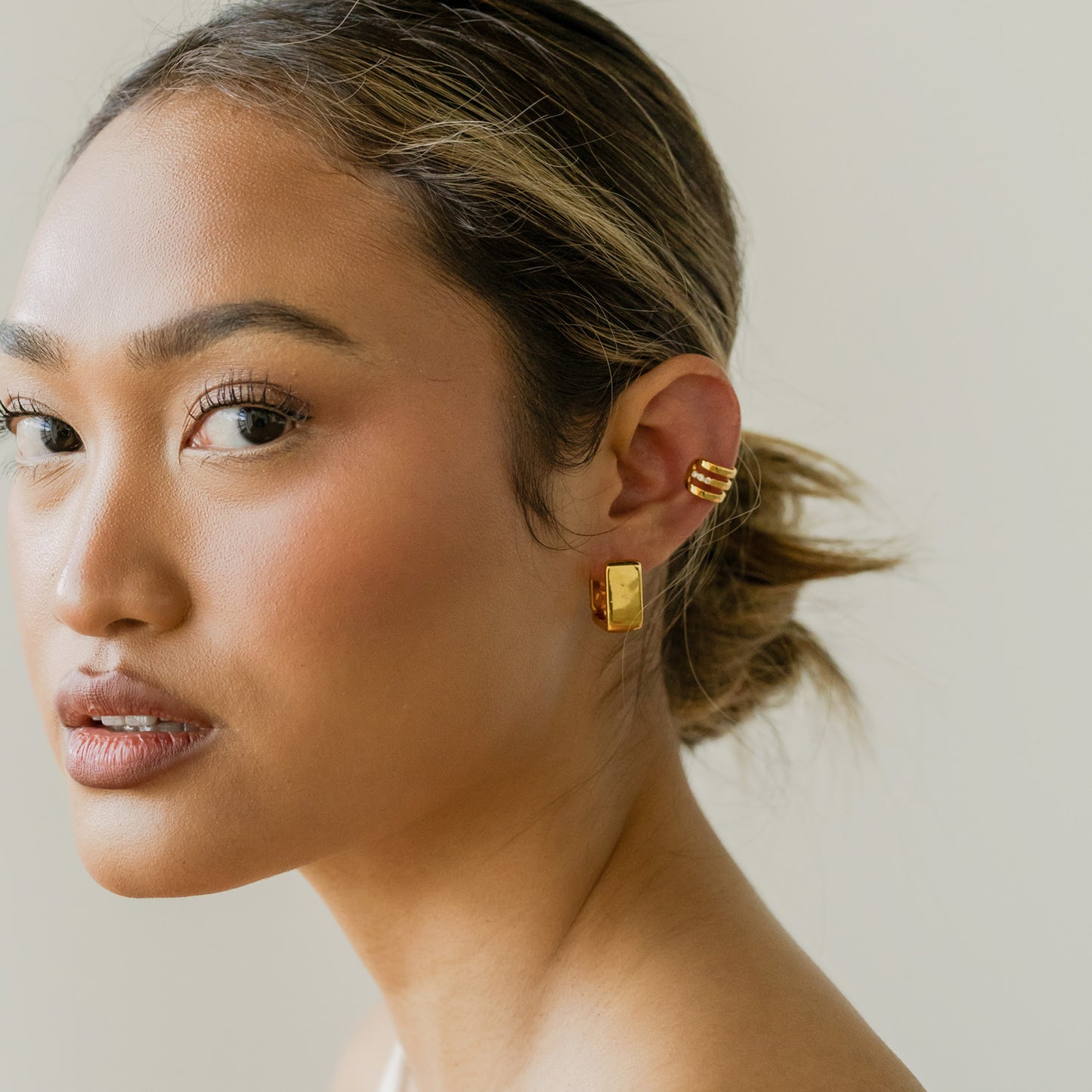 Thick Square Gold Hoops