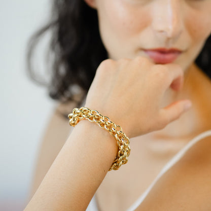 Extra Super Chunky Gold Rolo Chain Bracelet