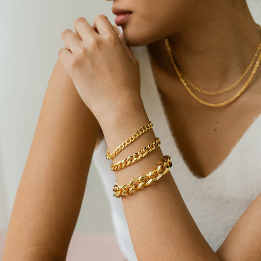 Super Chunky Gold Curb Chain Bracelet