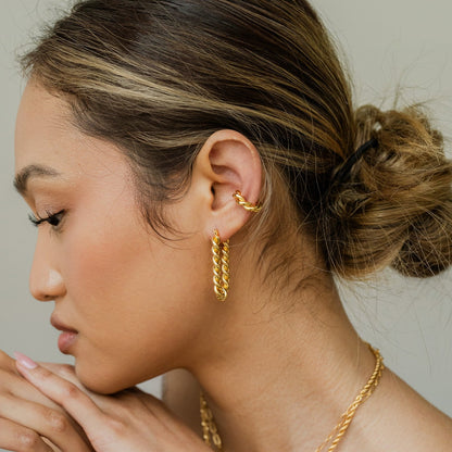 Gold Chunky Croissant Oval Hoops