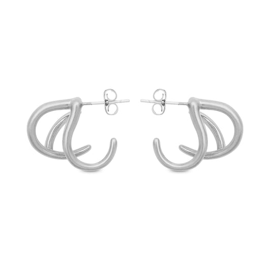 Small Silver Triple Layer Hoops