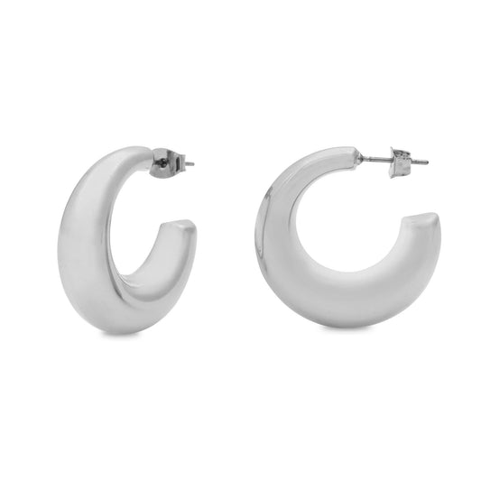 Thick Silver Chunky Hoops