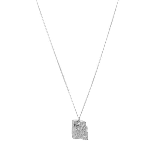 Silver Square Vintage Charm Necklace