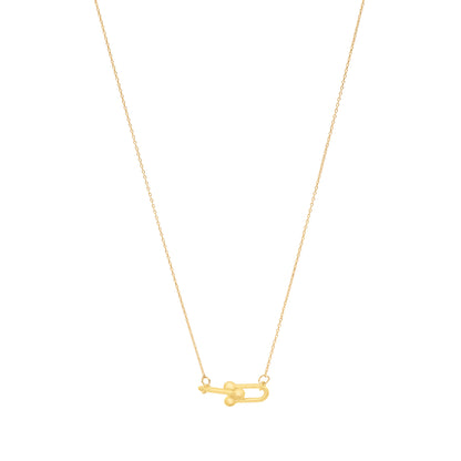 Gold Chain Link Pendant Necklace