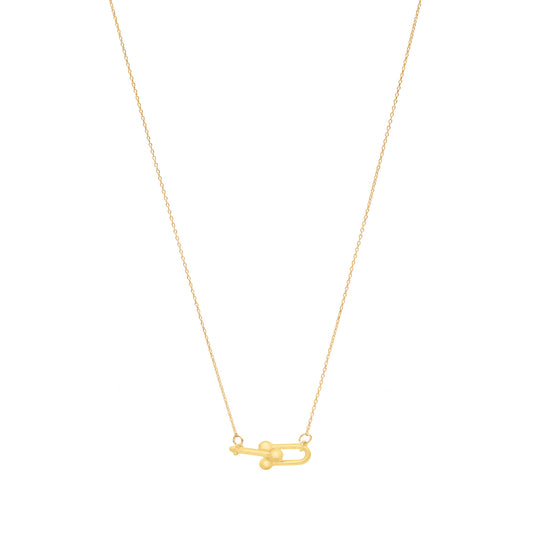 Gold Chain Link Pendant Necklace