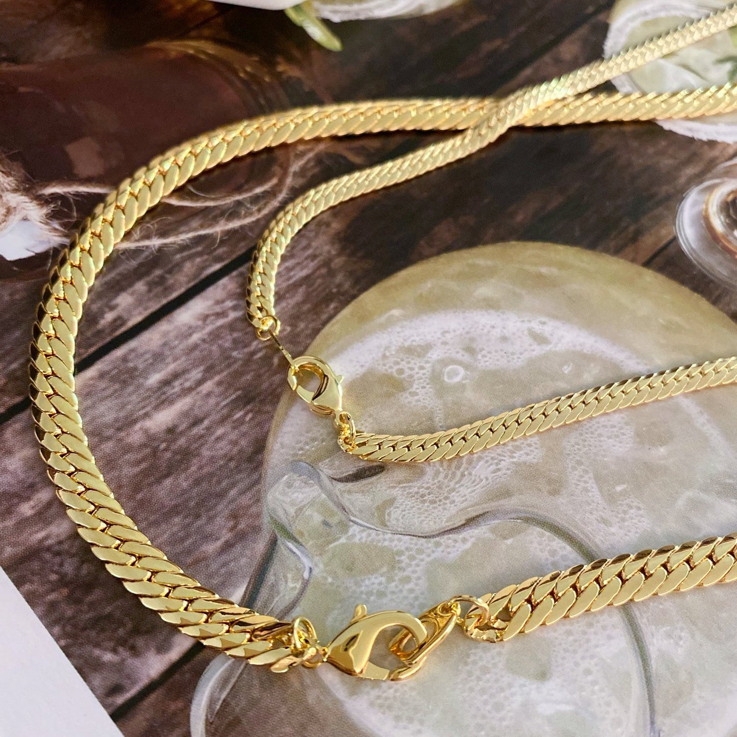 Gold Thick Snake Chain Necklace