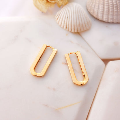 Small Gold Oval Ovate Hoops