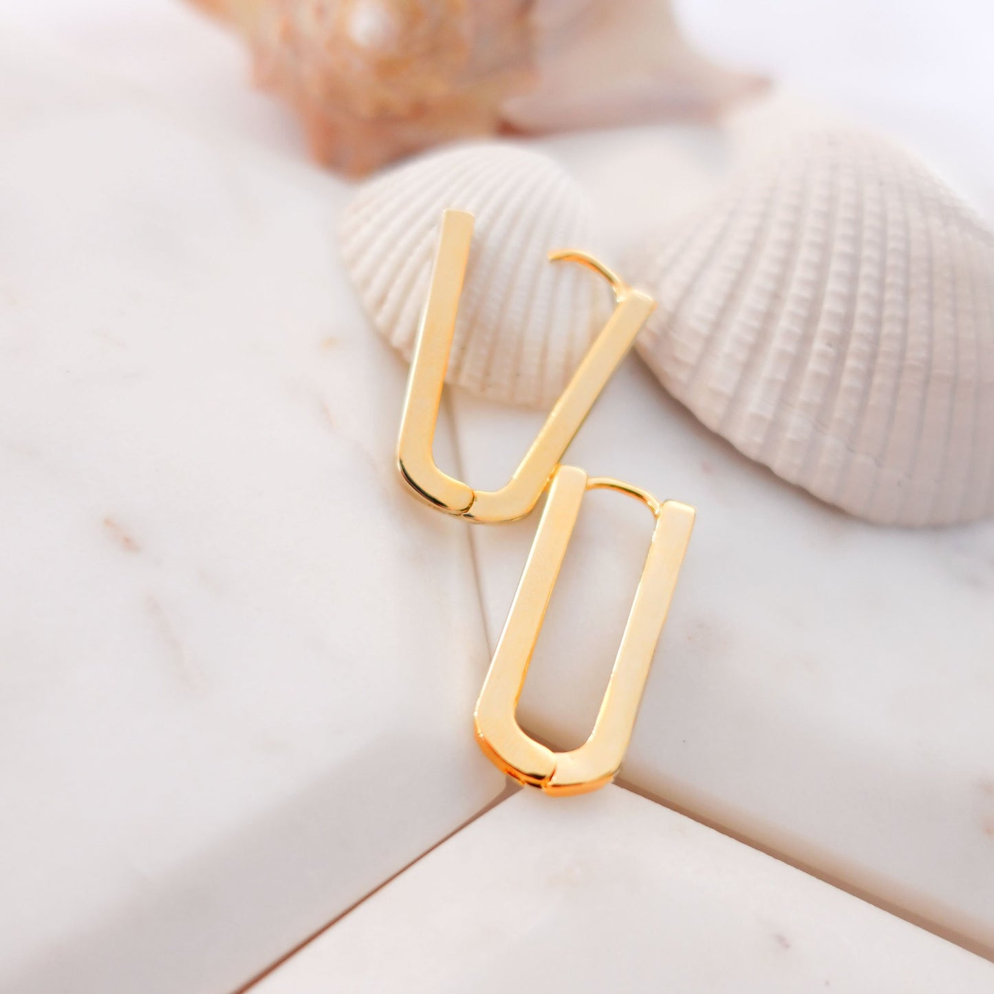Small Gold Oval Ovate Hoops