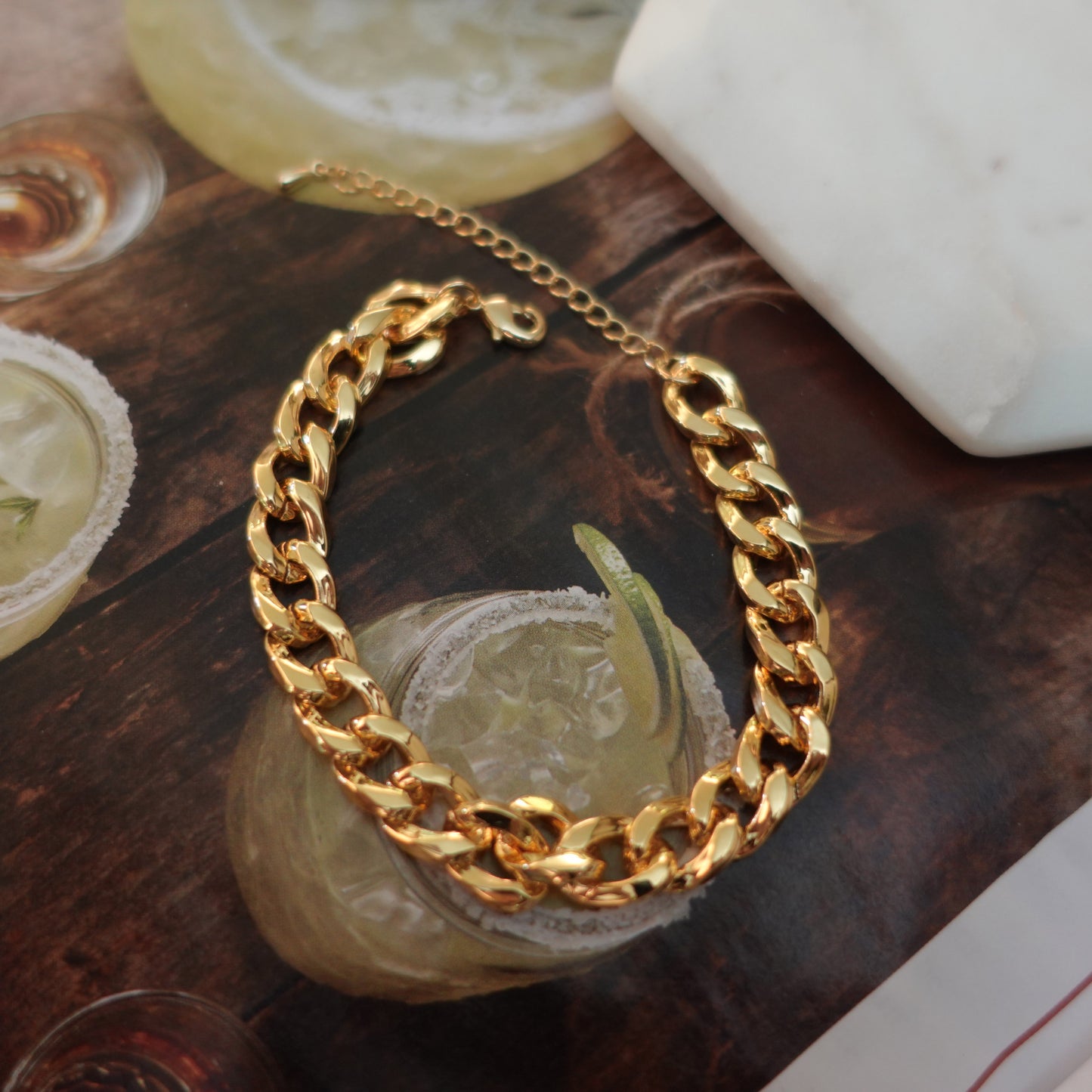 Chunky Gold Curb Chain Bracelet